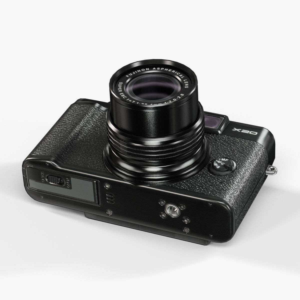 Fujifilm FinePix X20 advanced compact digital camera Low-poly 3D model_12