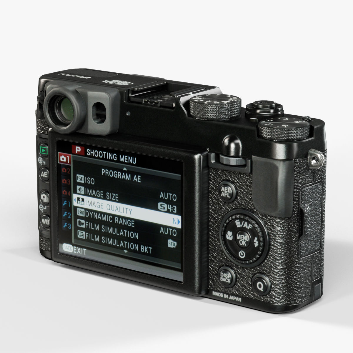 Fujifilm FinePix X20 advanced compact digital camera Low-poly 3D model_8