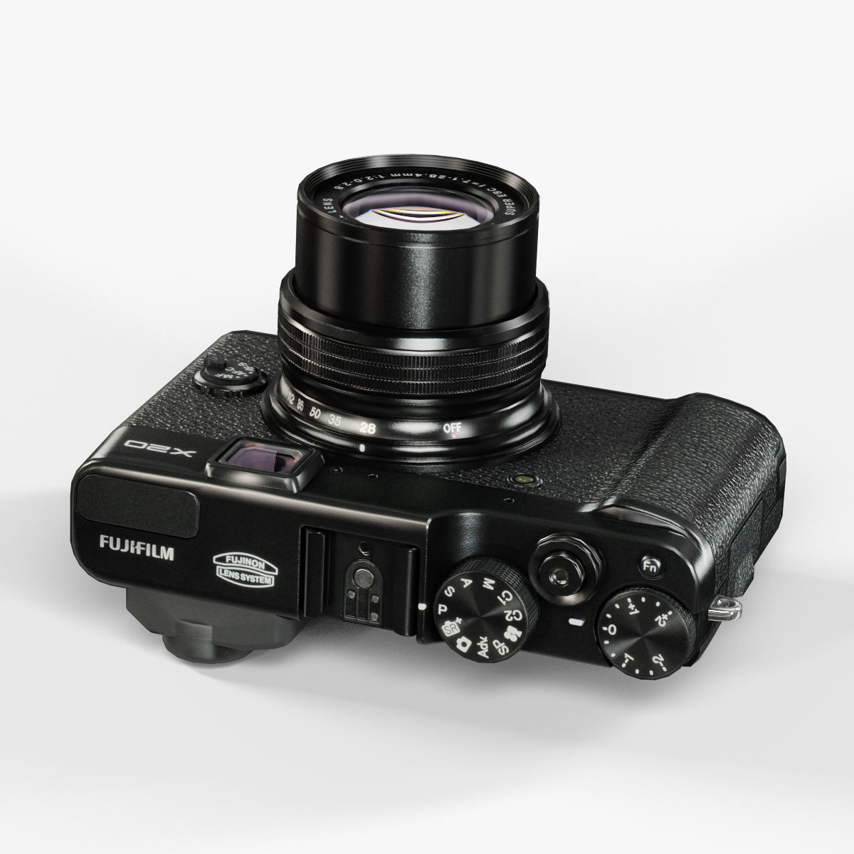 Fujifilm FinePix X20 advanced compact digital camera Low-poly 3D model_11