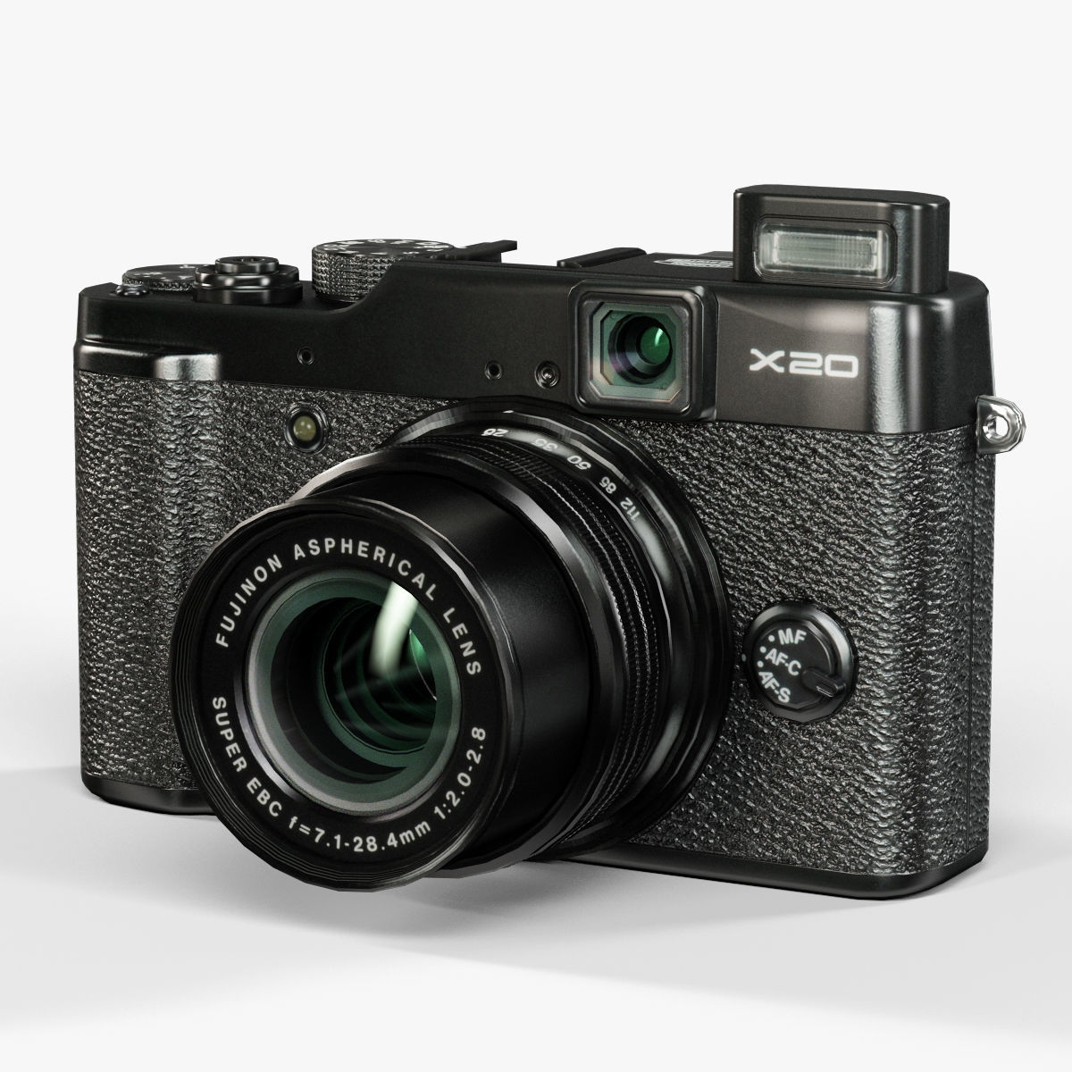 Fujifilm FinePix X20 advanced compact digital camera Low-poly 3D model_4