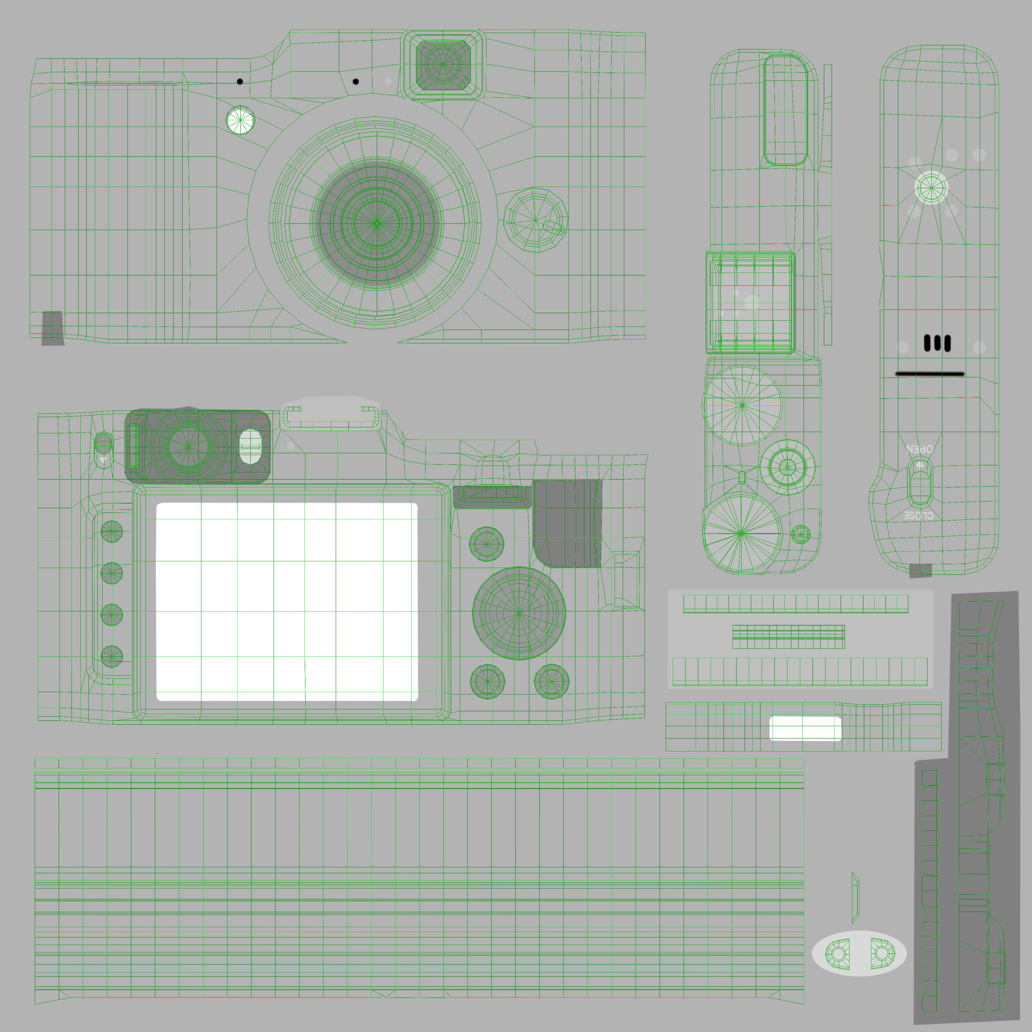 Fujifilm FinePix X20 advanced compact digital camera Low-poly 3D model_18