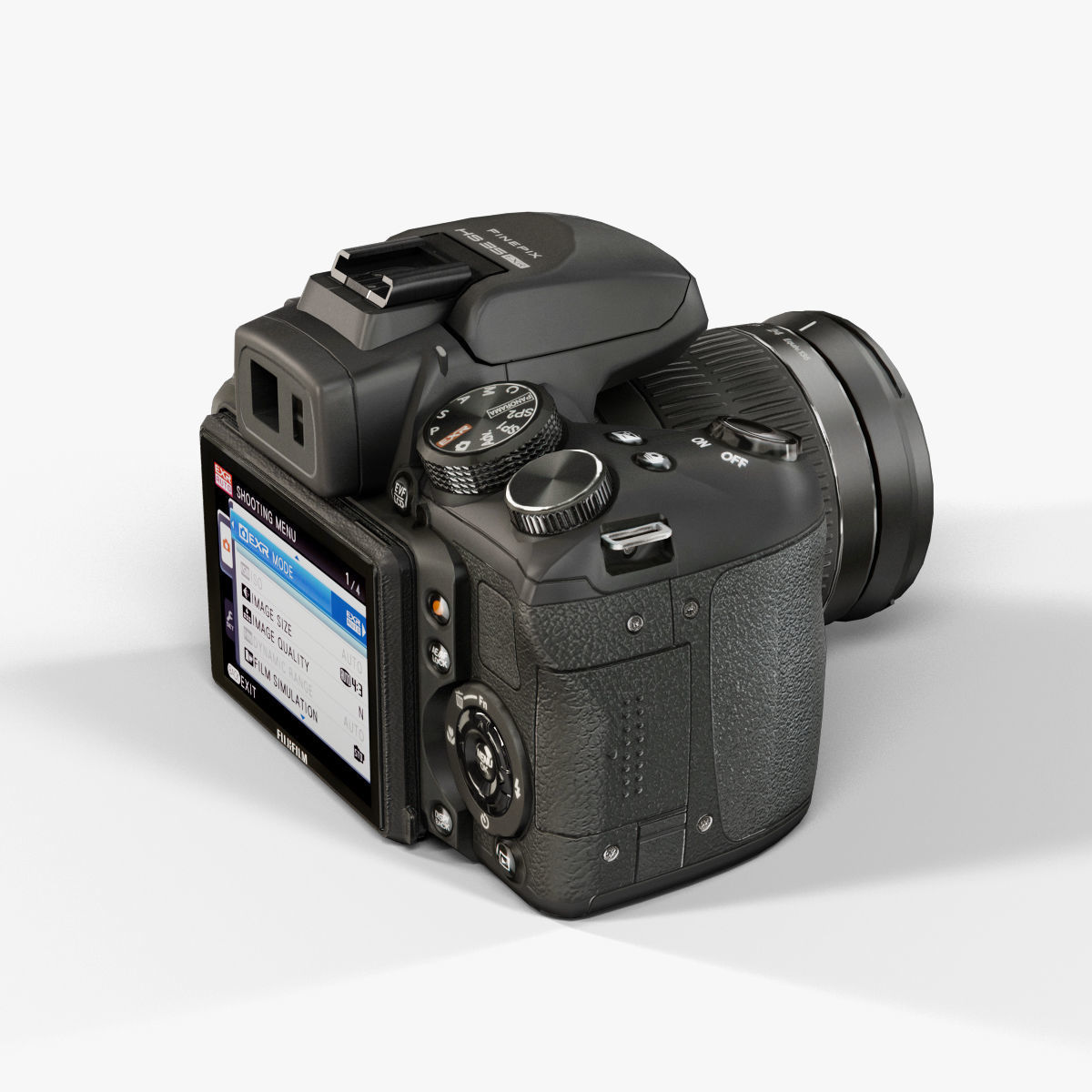 Fujifilm FinePix HS35EXR bridge digital camera Low-poly 3D model_3