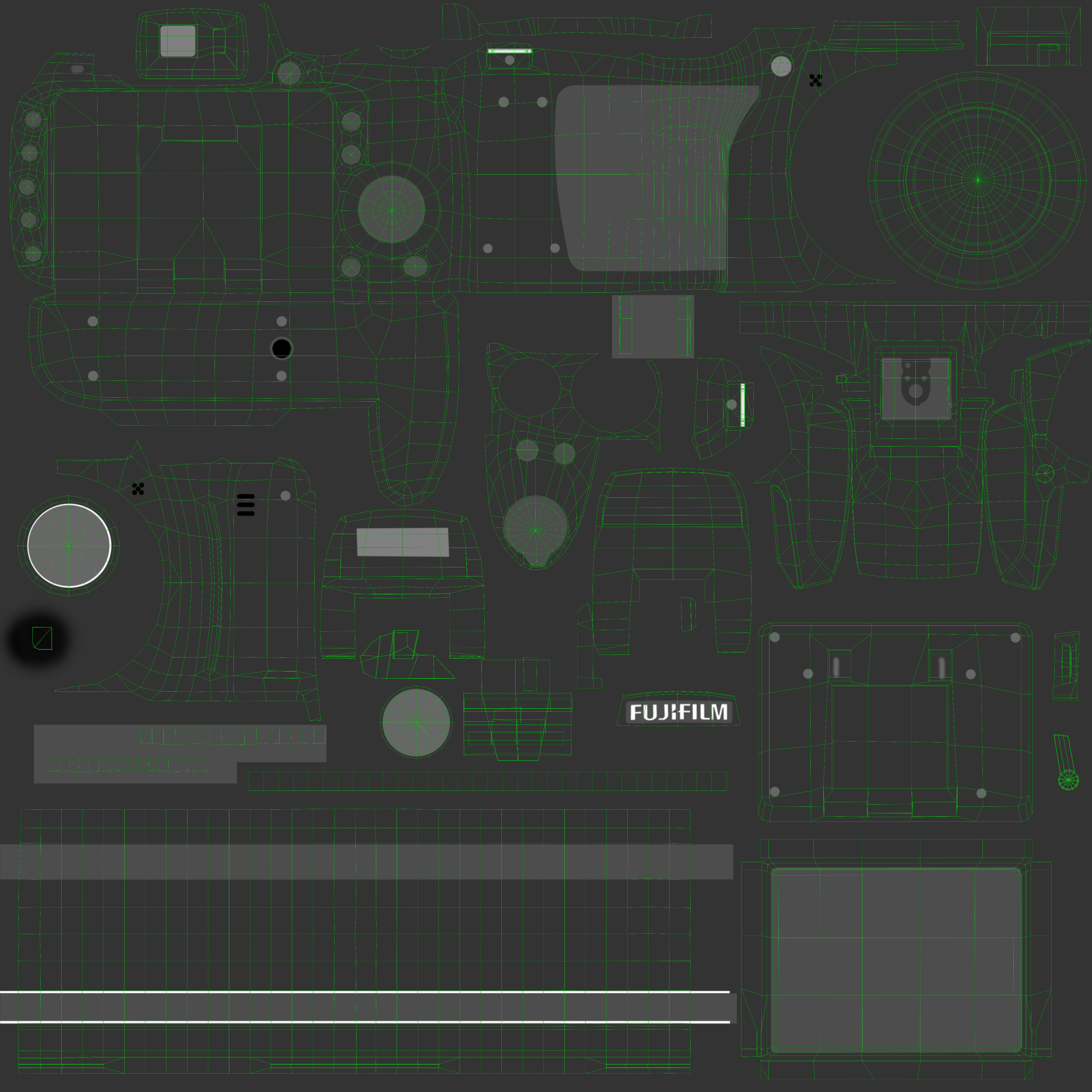 Fujifilm FinePix HS35EXR bridge digital camera Low-poly 3D model_18