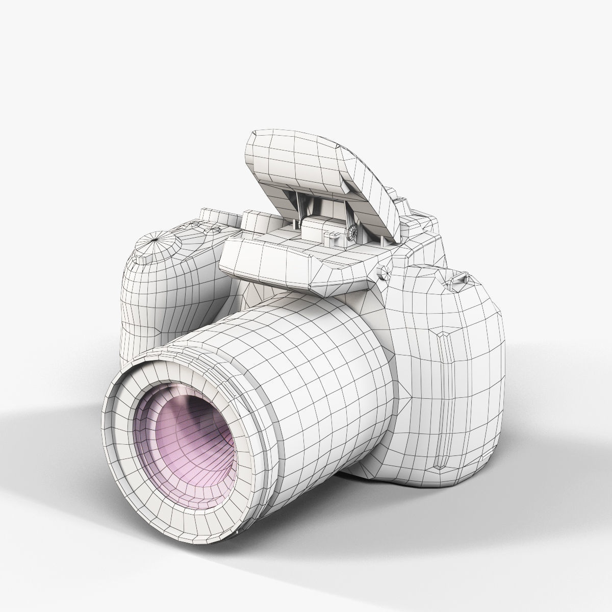 Fujifilm FinePix HS35EXR bridge digital camera Low-poly 3D model_14