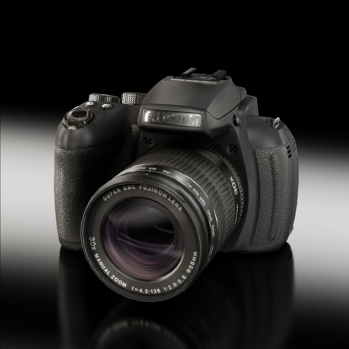 Fujifilm FinePix HS35EXR bridge digital camera Low-poly 3D model_2