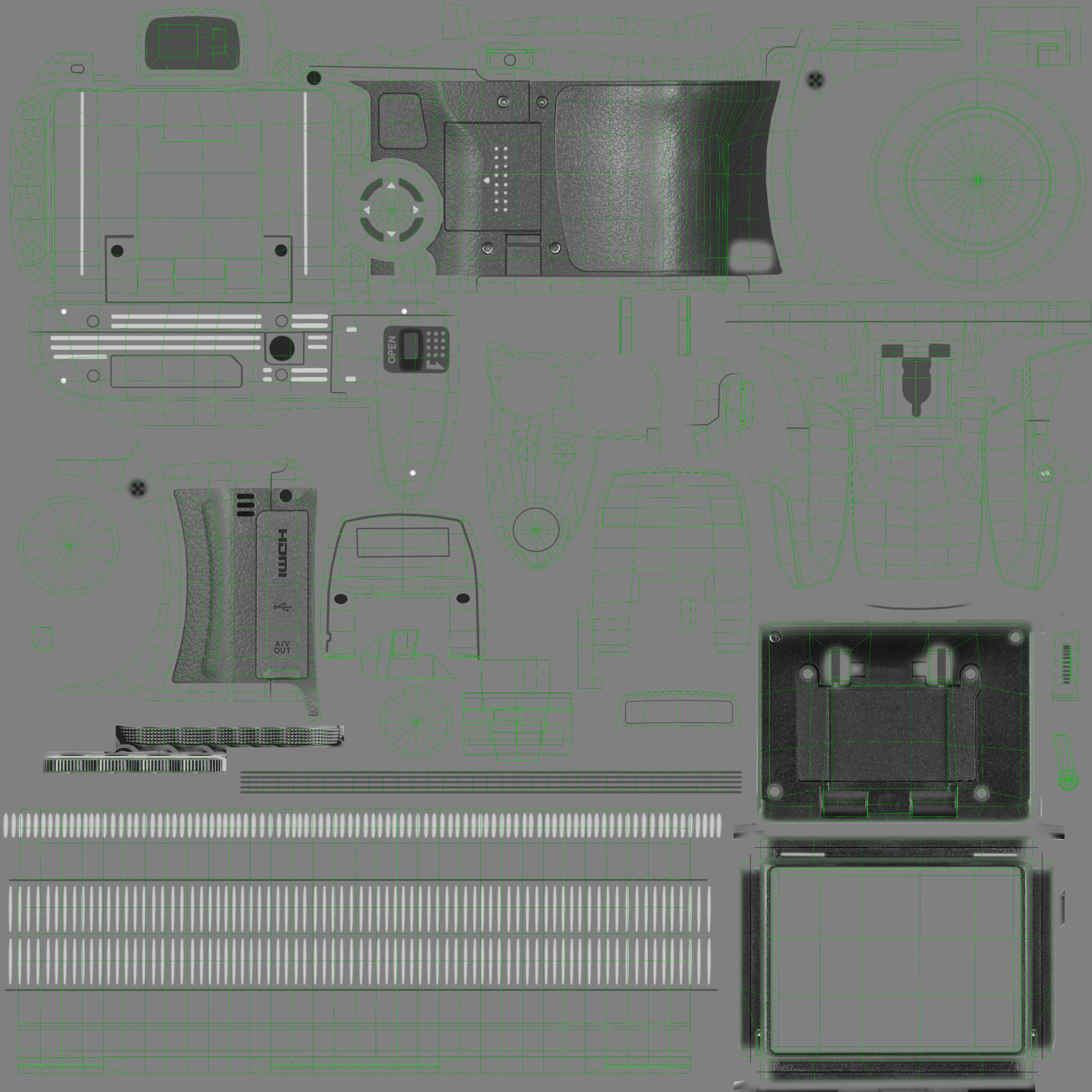 Fujifilm FinePix HS35EXR bridge digital camera Low-poly 3D model_19