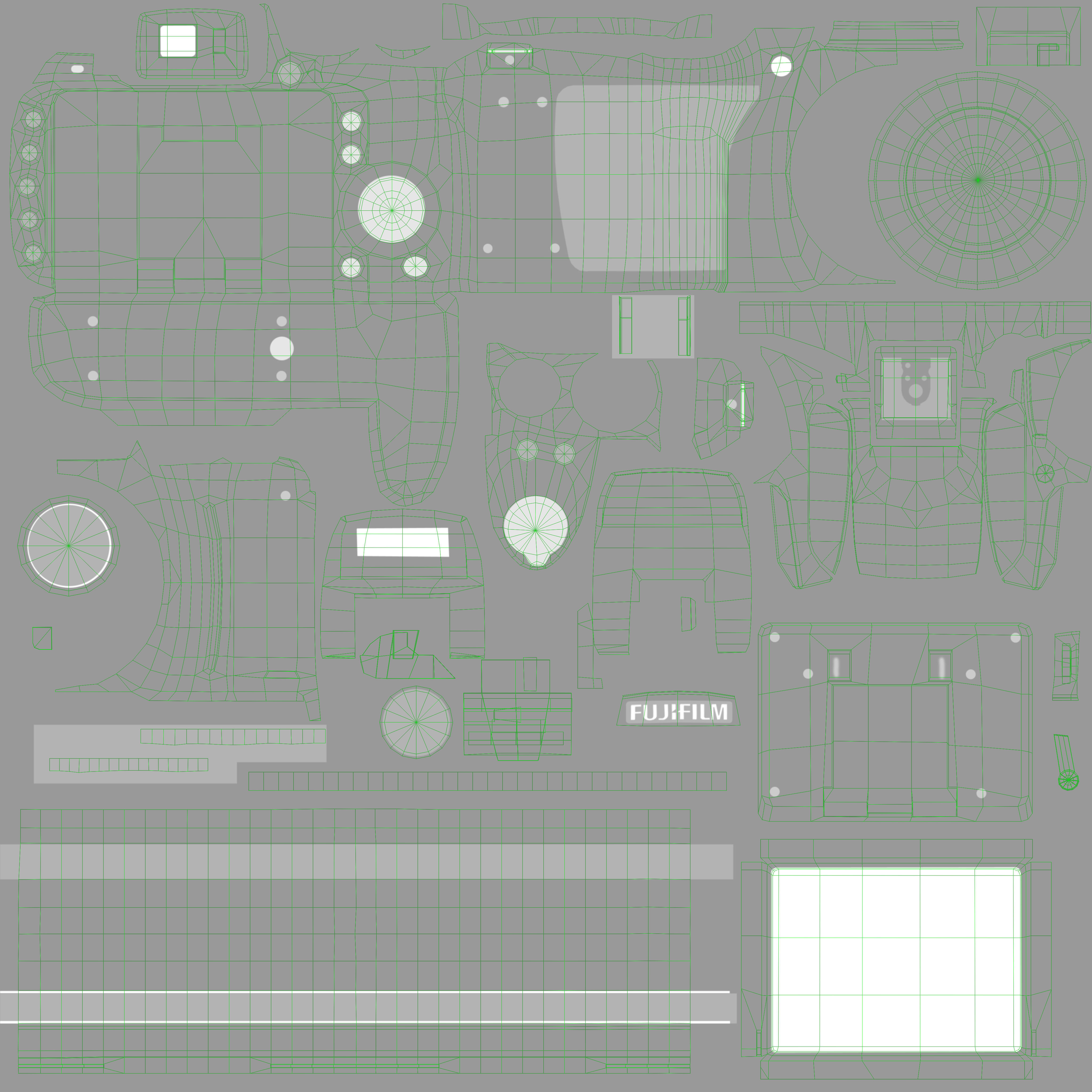 Fujifilm FinePix HS35EXR bridge digital camera Low-poly 3D model_20