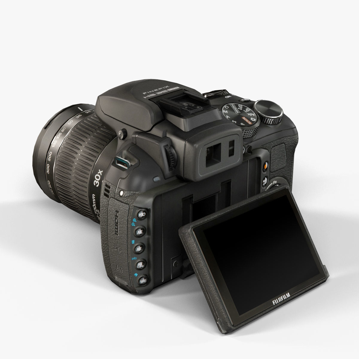 Fujifilm FinePix HS35EXR bridge digital camera Low-poly 3D model_5