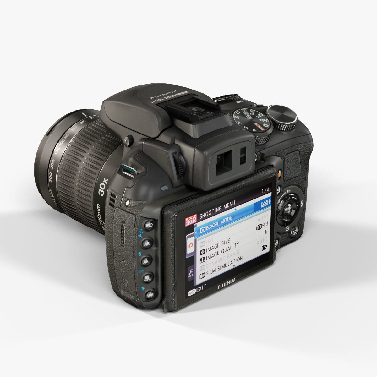 Fujifilm FinePix HS35EXR bridge digital camera Low-poly 3D model_4