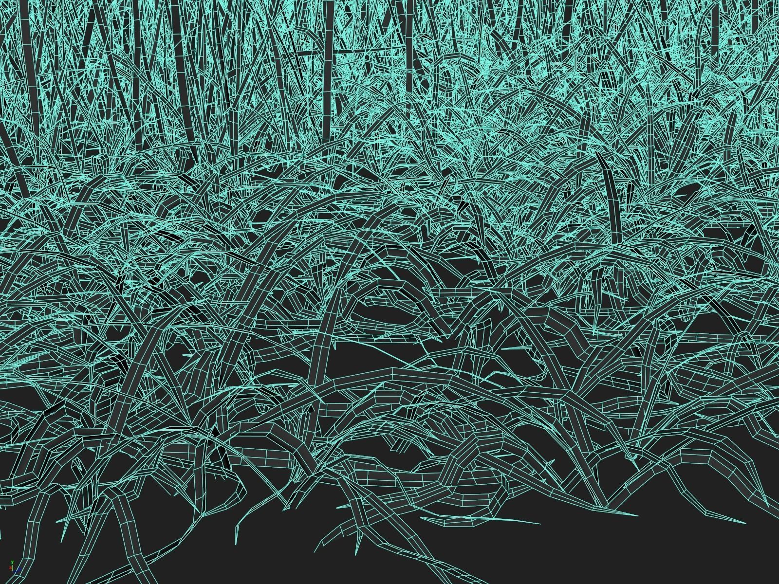 Grass Patches Green Meadow 3D model_7