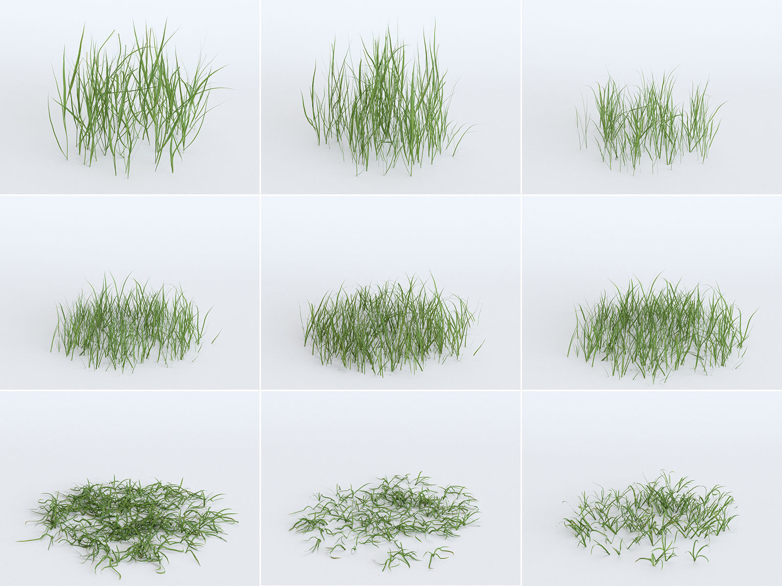Grass Patches Green Meadow 3D model_2