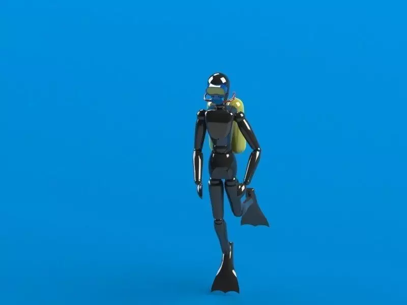 Submersible human Free 3D model