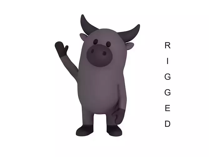 Rigged Cartoon Buffalo