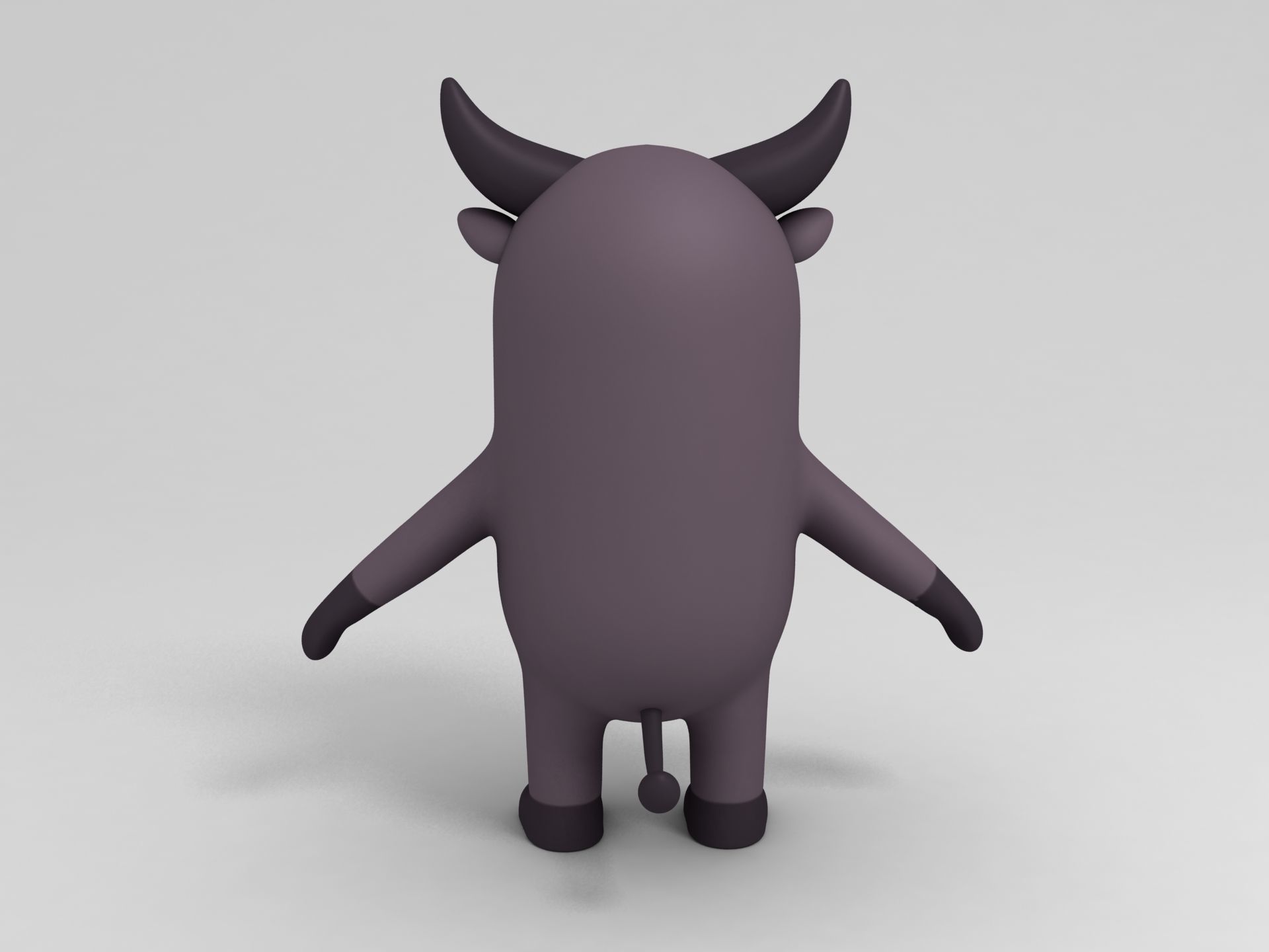 Rigged Cartoon Buffalo 3D model_9
