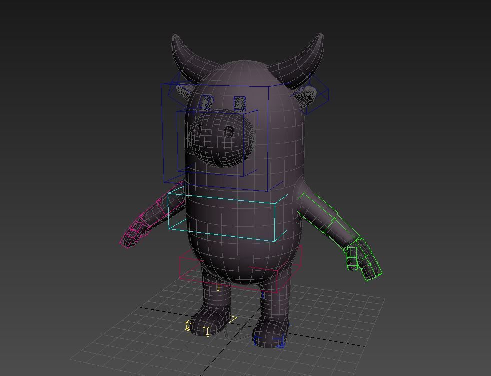 Rigged Cartoon Buffalo 3D model_15