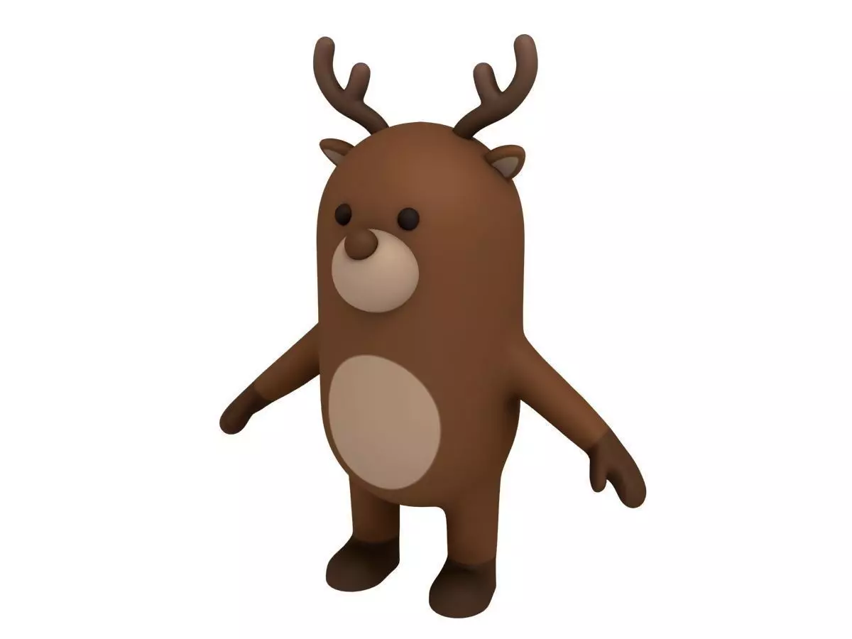 Cartoon Reindeer 3D model_0