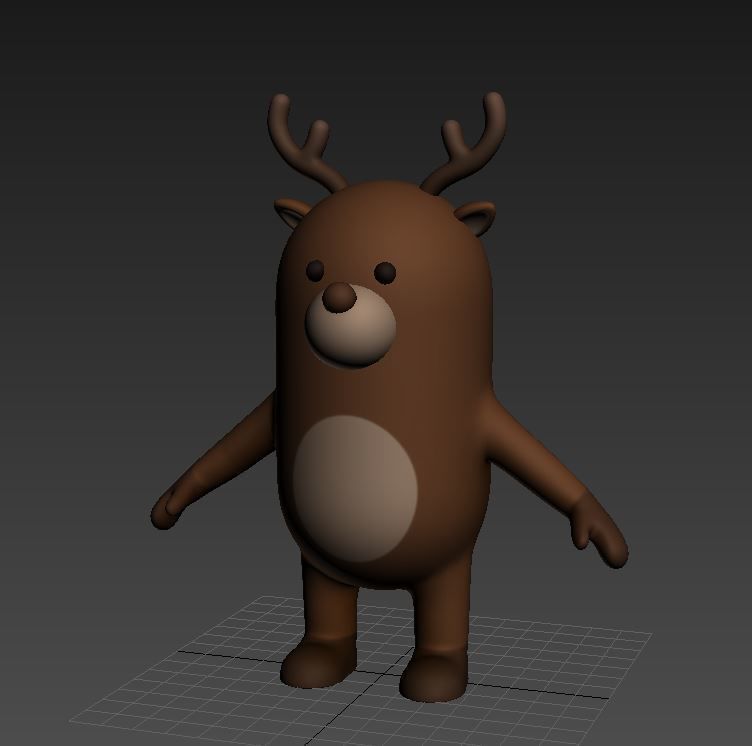 Cartoon Reindeer 3D model_10