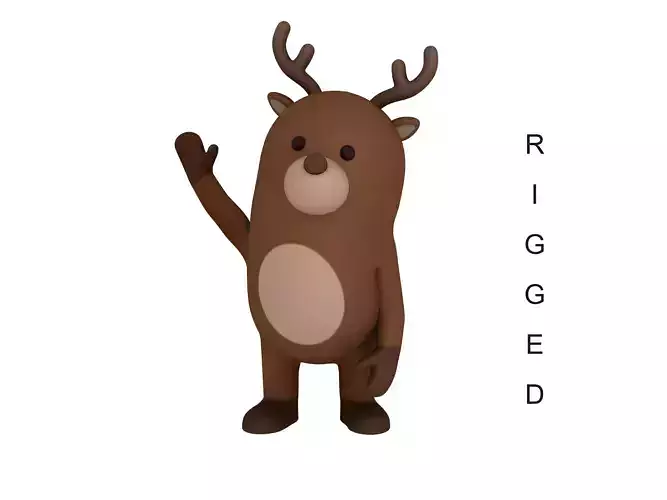 Rigged Cartoon Reindeer