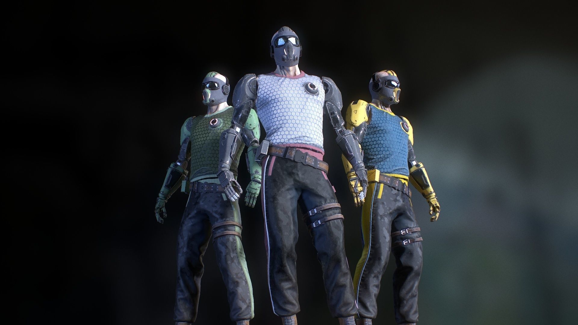 Cyborg 01 Low-poly 3D model_4