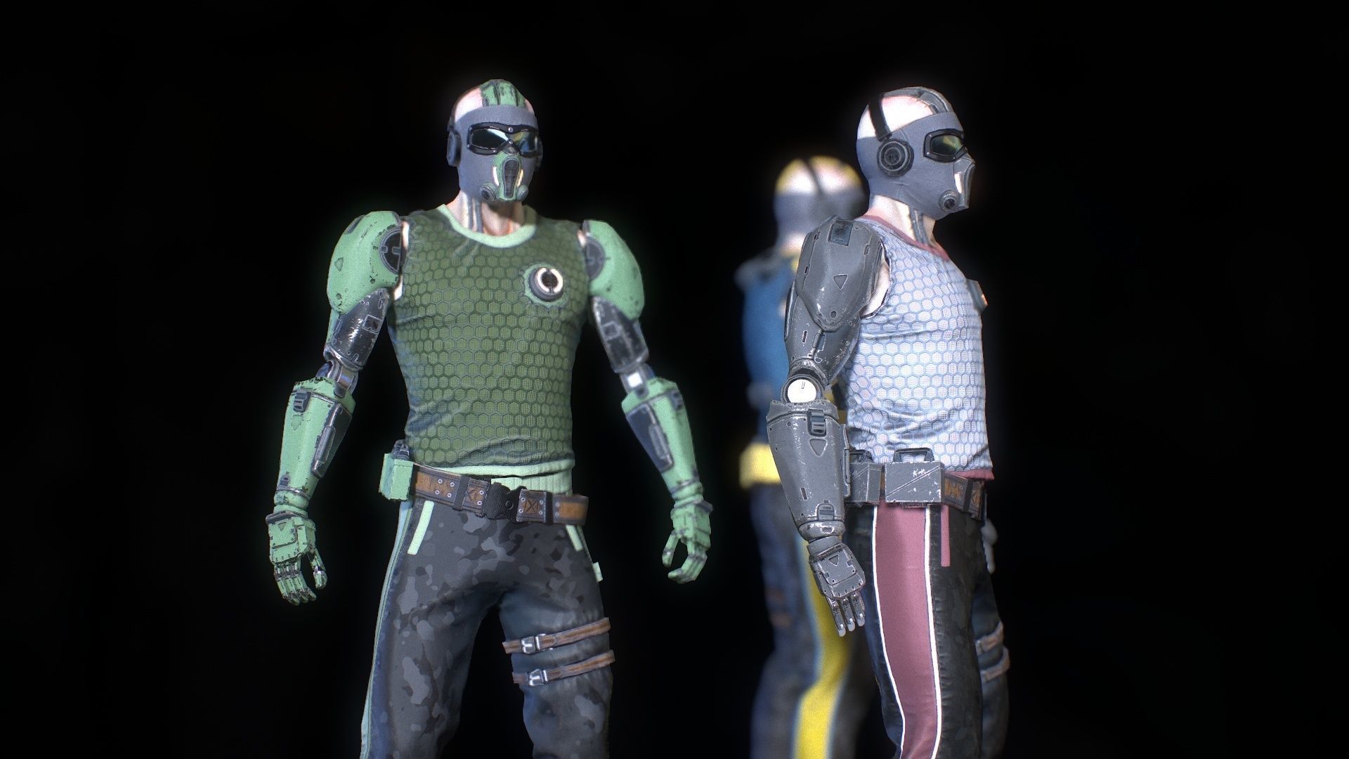 Cyborg 01 Low-poly 3D model_6