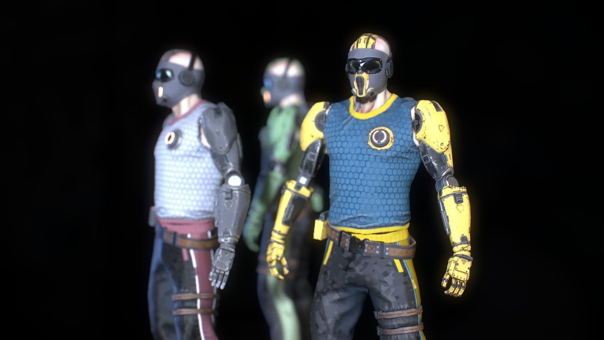 Cyborg 01 Low-poly 3D model_5