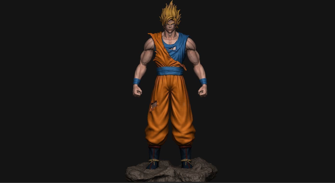 GOKU super saiyan v2 - dragonball super  3D print model_1