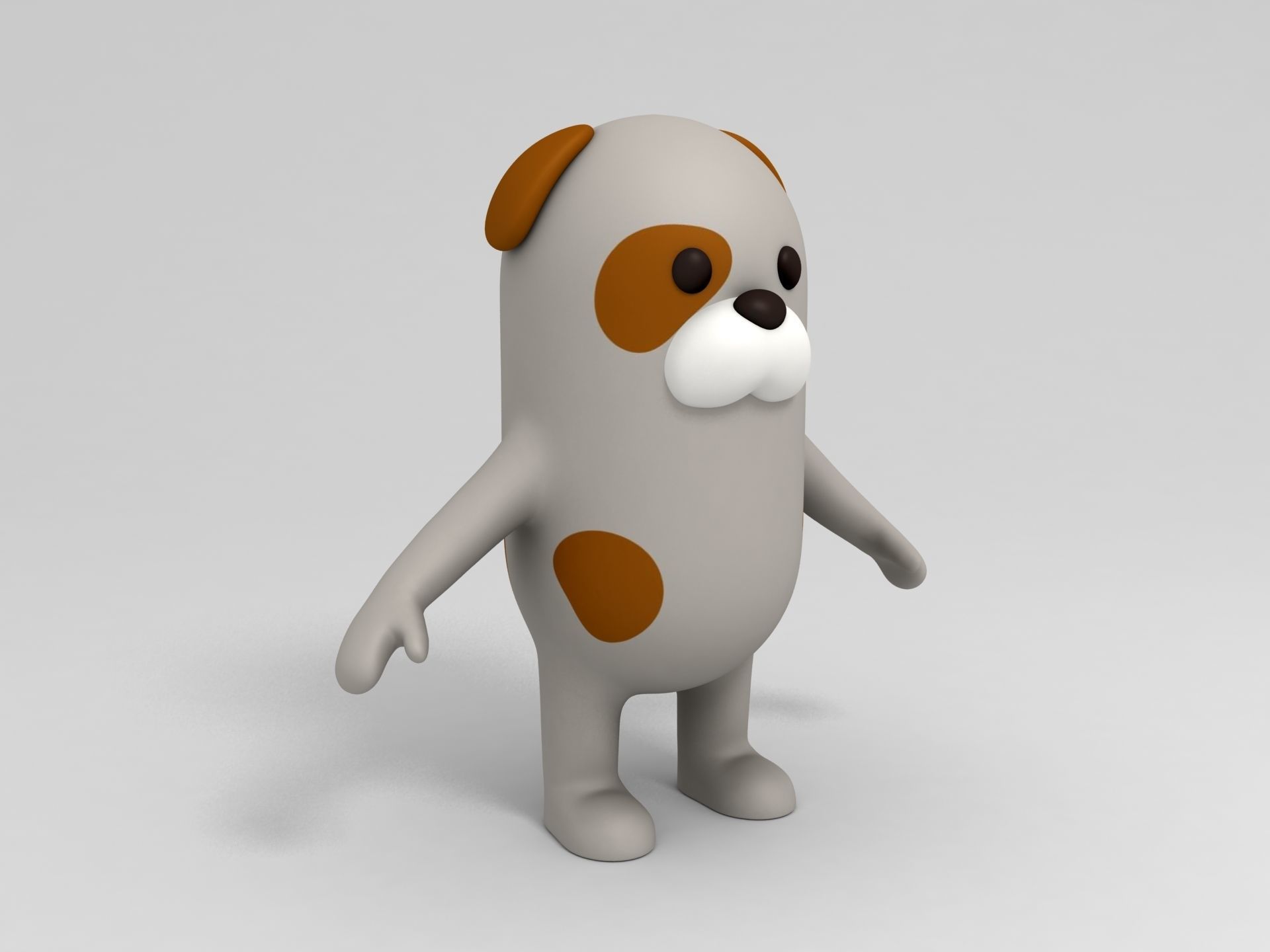 Rigged Cartoon Dog 3D model_7
