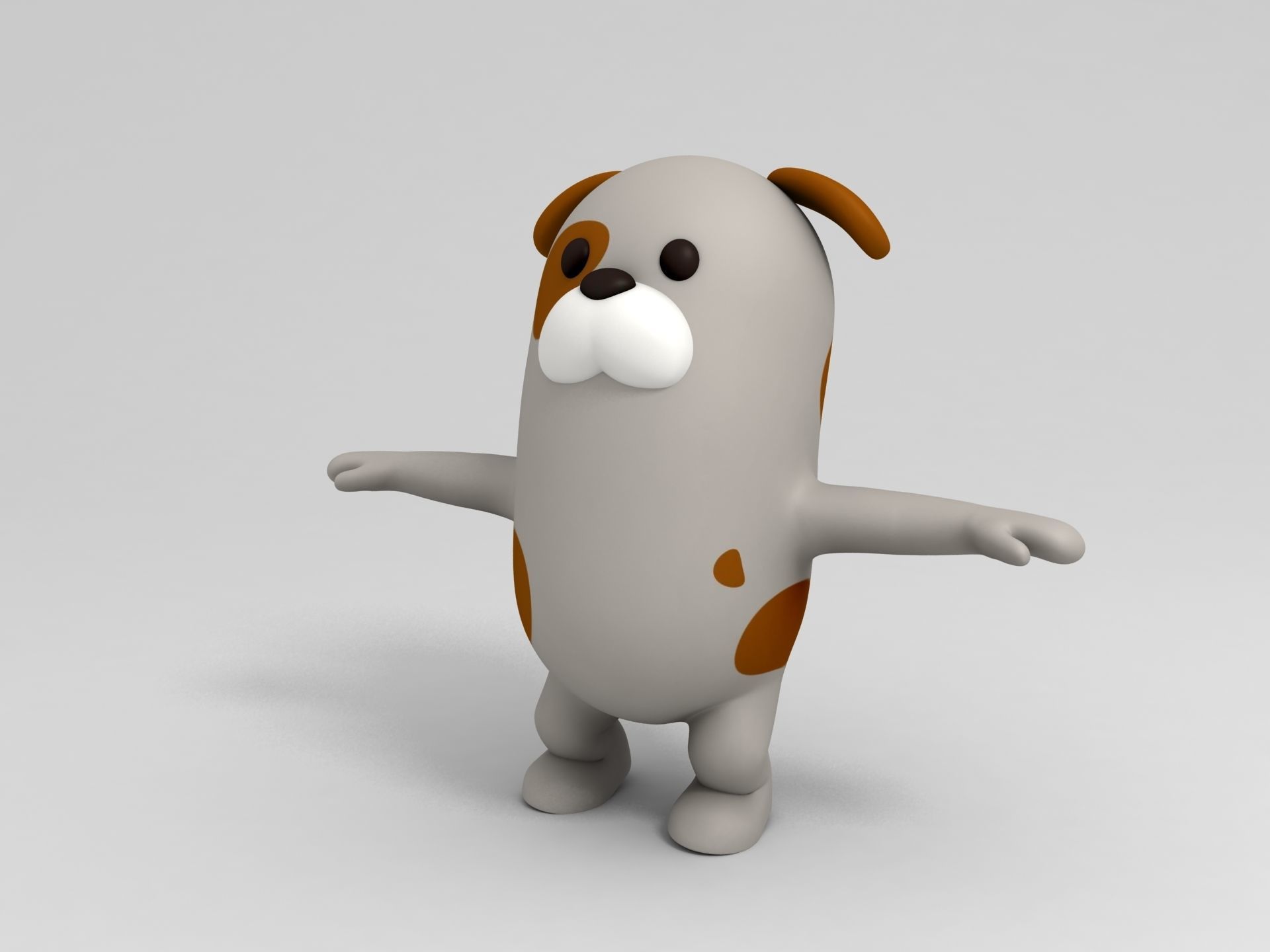 Rigged Cartoon Dog 3D model_2