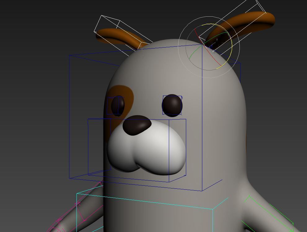 Rigged Cartoon Dog 3D model_16