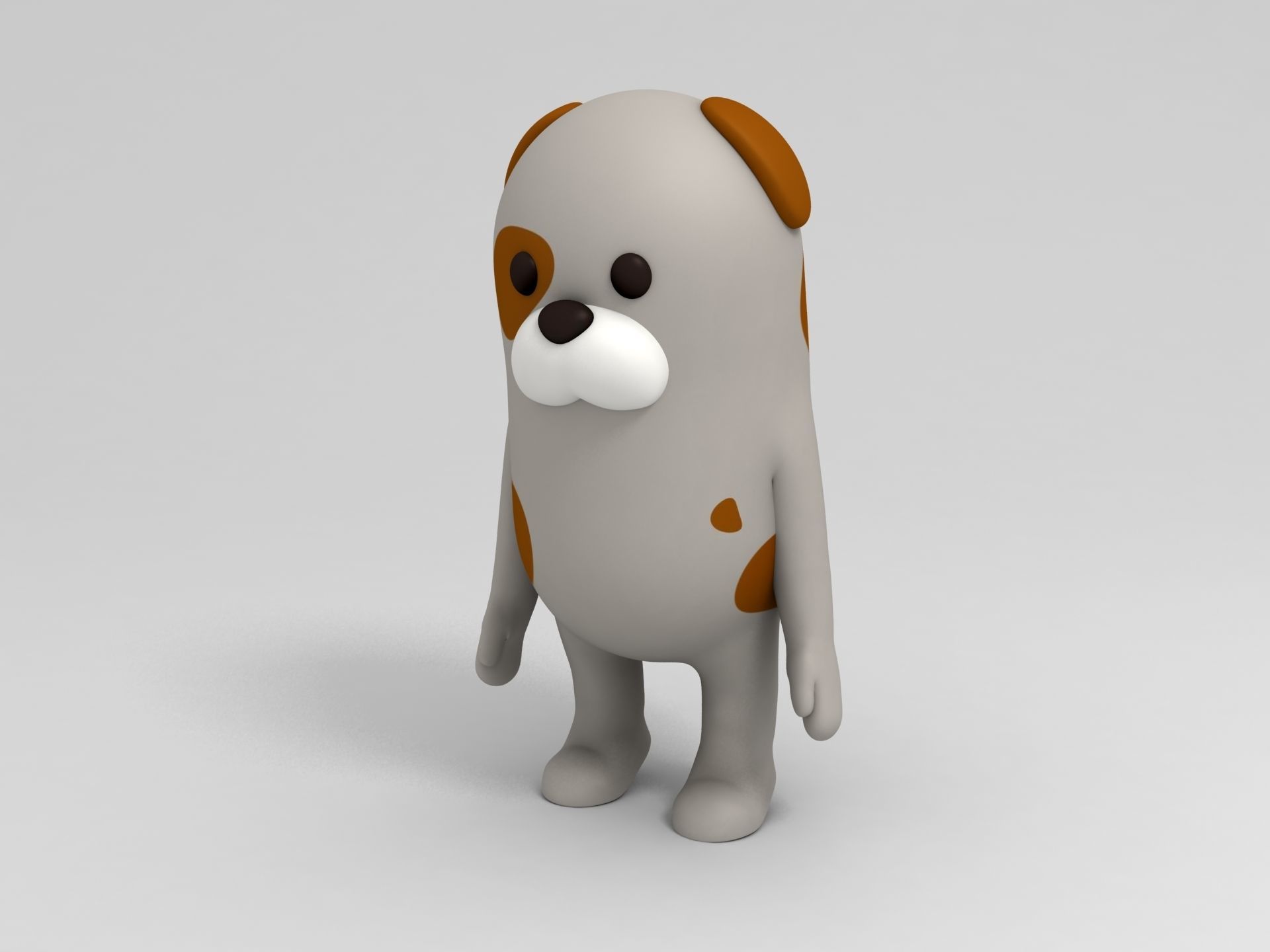 Rigged Cartoon Dog 3D model_4