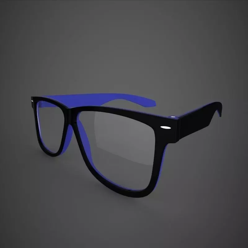 Glasses pair of with lenses 3D model_0