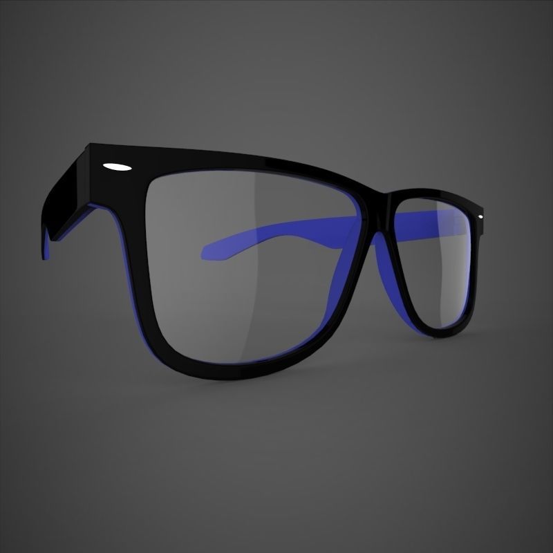 Glasses pair of with lenses 3D model_2
