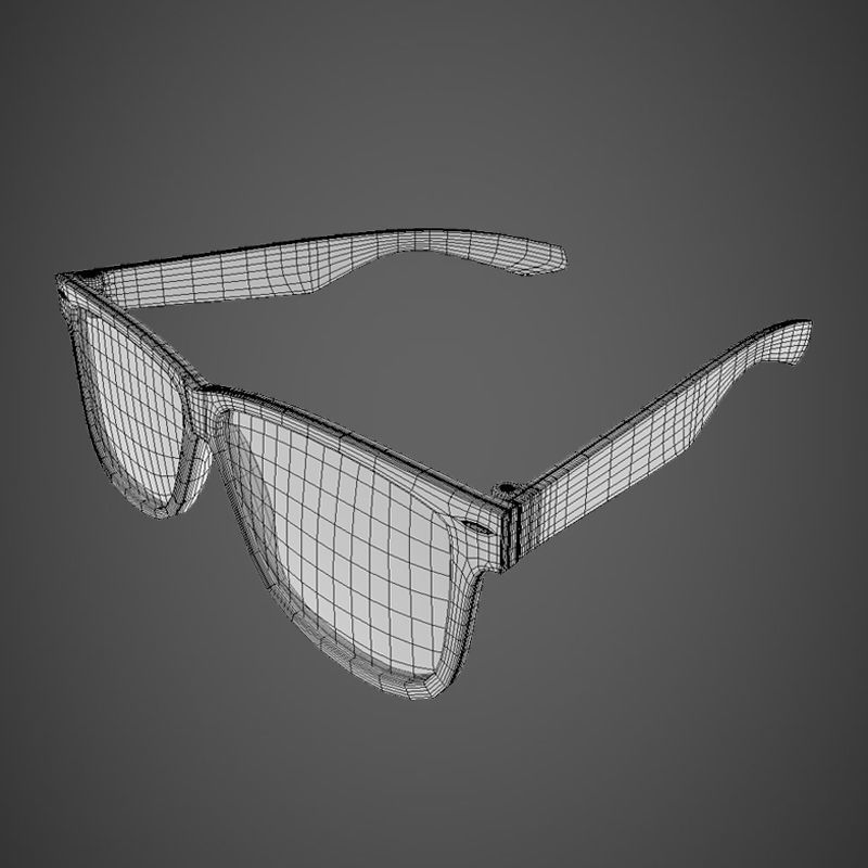 Glasses pair of with lenses 3D model_4