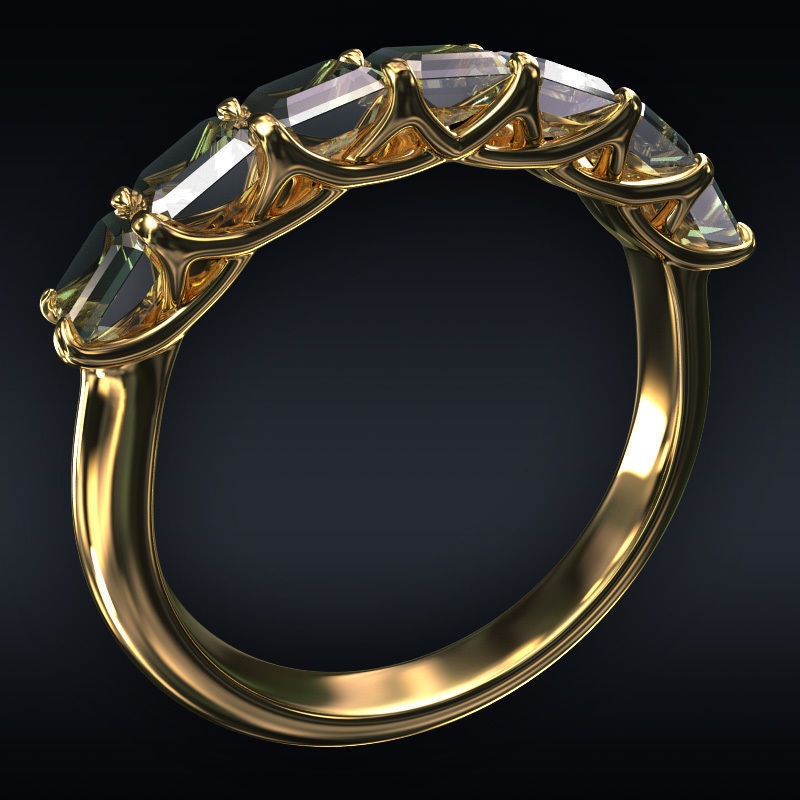 Ring 7 square stones