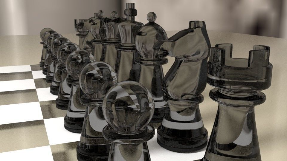 Glass chess 3D model_3
