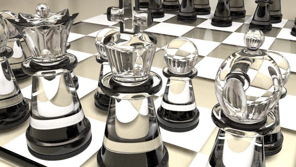 Glass chess 3D model_9