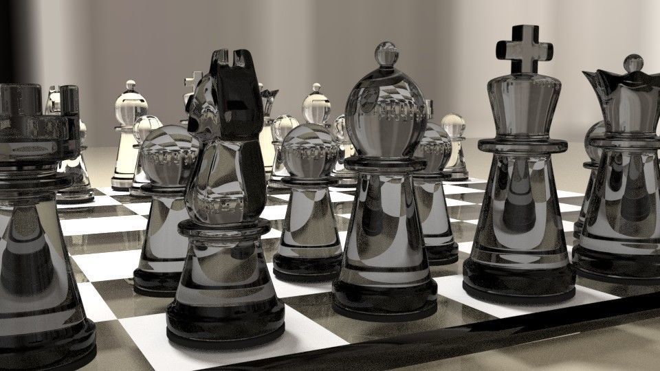 Glass chess 3D model_8