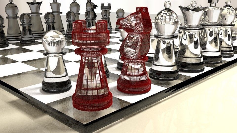 Glass chess 3D model_7