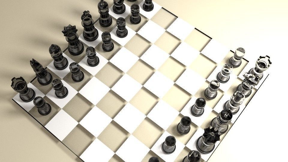 Glass chess 3D model_6