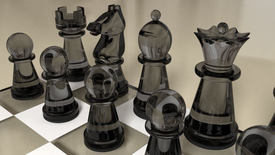Glass chess 3D model_4