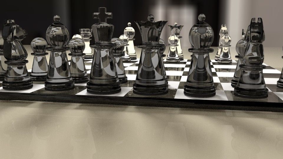 Glass chess 3D model_2