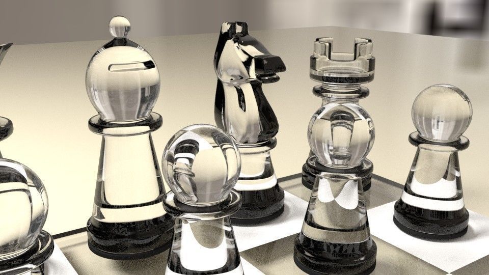 Glass chess 3D model_1