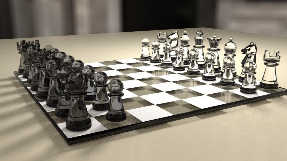 Glass chess 3D model_5