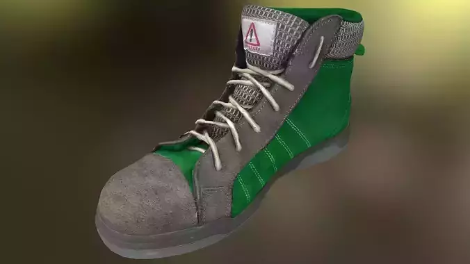 Boot 3D model lowpoly work Low-poly 3D model