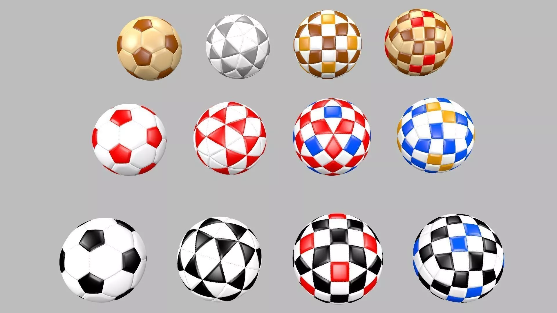 Soccer football balls 3D model