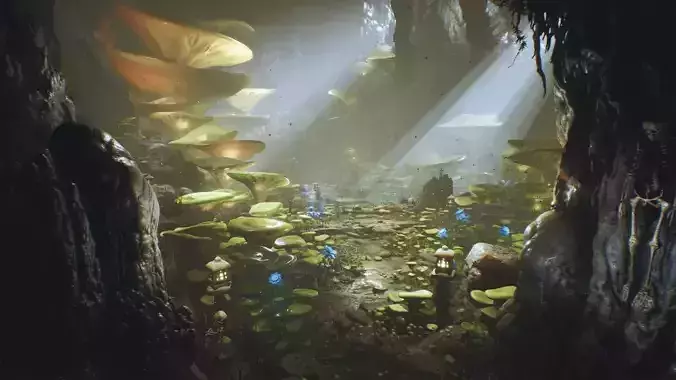 Deep Elder Caves - Unreal Engine Cave Pack Low-poly 3D model