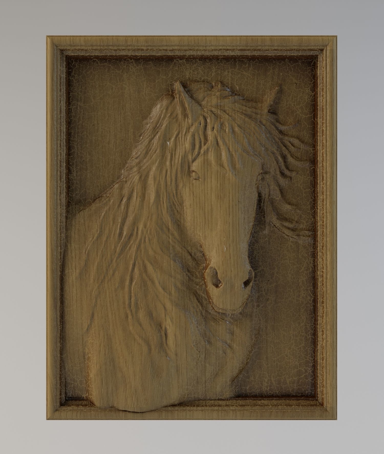 bas-relief of a horse 3D print model 3D print model_1