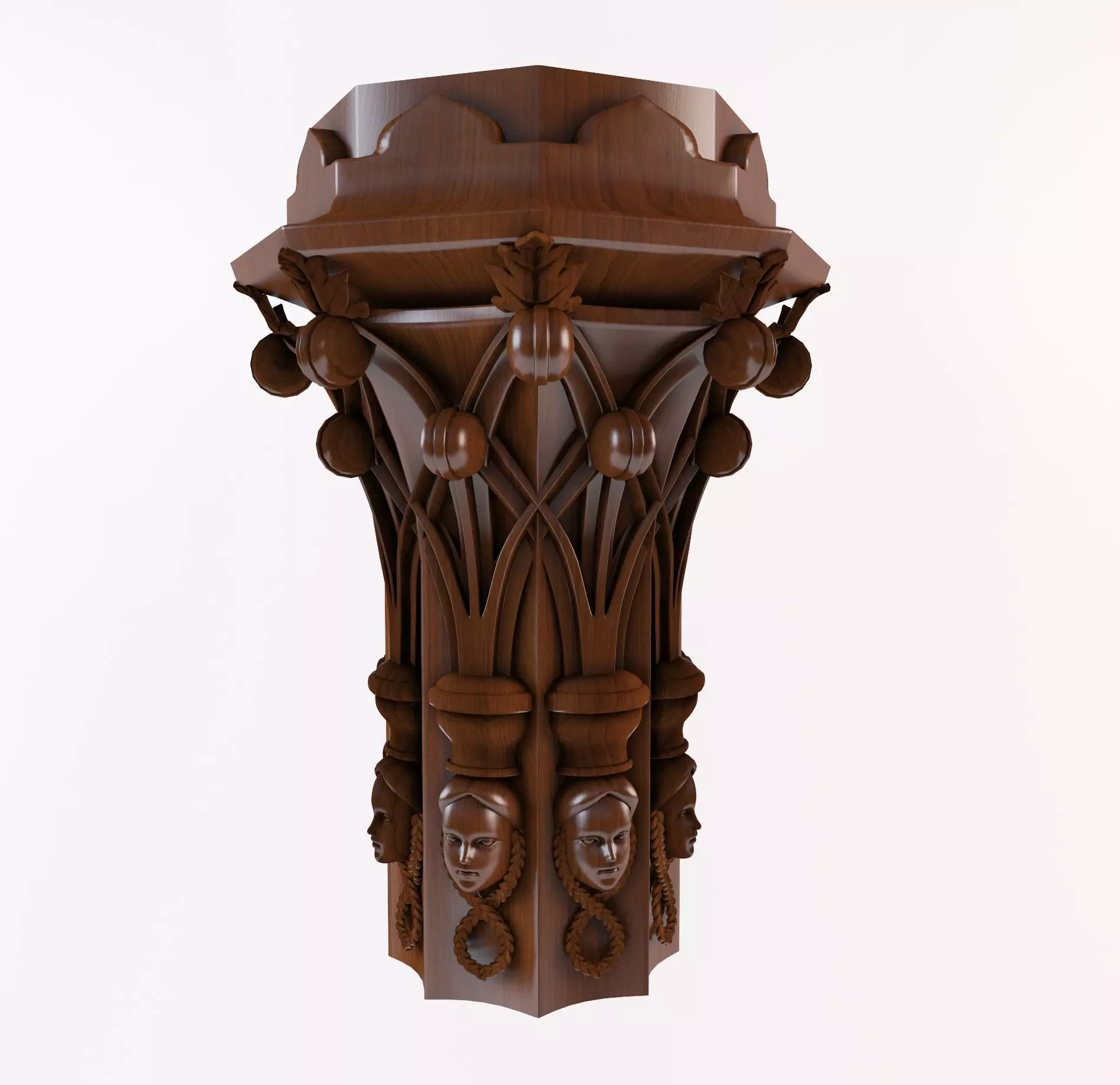 Gothic capital 3D print model_0