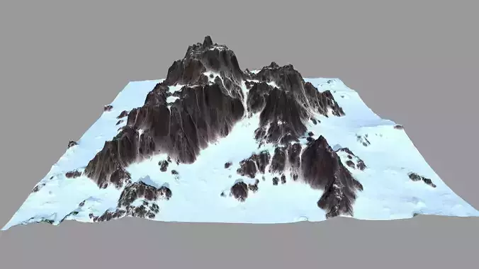 snow mountain Low-poly 3D model