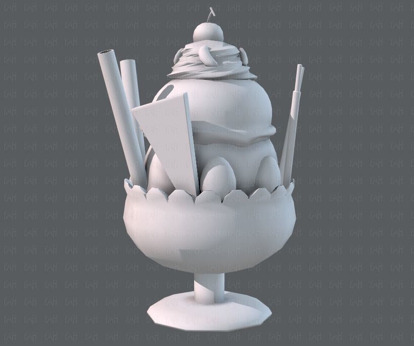 Ice cream cup Low-poly 3D model_15